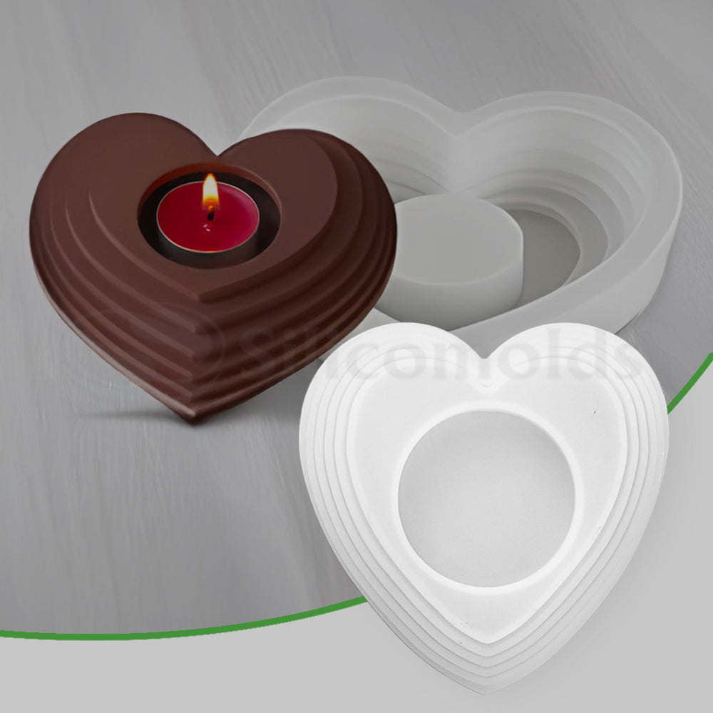 SILICOMOLDS -5 Step Heart Tealight -URP307RM